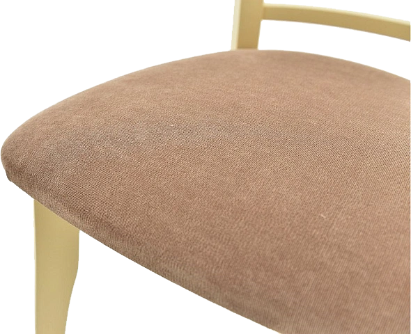 Стул Бурбон, деревянный с мягким сиденьем, Vivaldi 28 велюр, каркас слоновая кость