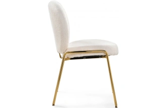 Стул на металлокаркасе Kalipso 1, букле белый / золотой