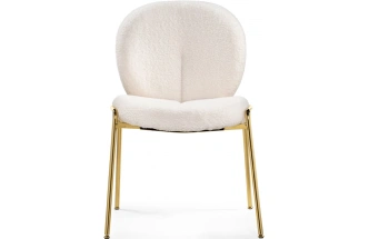 Стул на металлокаркасе Kalipso 1, букле белый / золотой