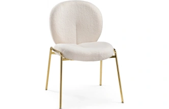 Стул на металлокаркасе Kalipso 1, букле белый / золотой