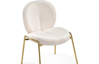 Стул на металлокаркасе Kalipso 1, букле белый / золотой