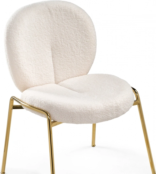 Стул на металлокаркасе Kalipso 1, букле белый / золотой