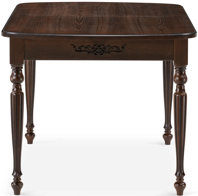 Обеденный раздвижной стол Бевье, 150(200)х90х77, орех темный / орех