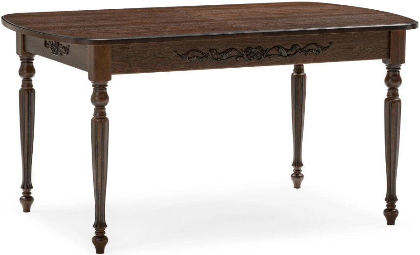 Обеденный раздвижной стол Бевье, 150(200)х90х77, орех темный / орех