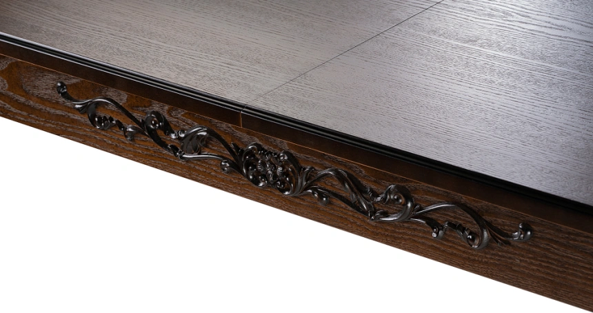 Обеденный раздвижной стол Бевье, 150(200)х90х77, орех темный / орех