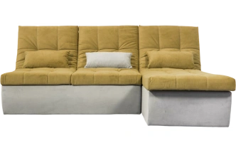 Диван прямой София 2, 228 на 170, ткань Севен 333 горчично-желтая, Севен 308