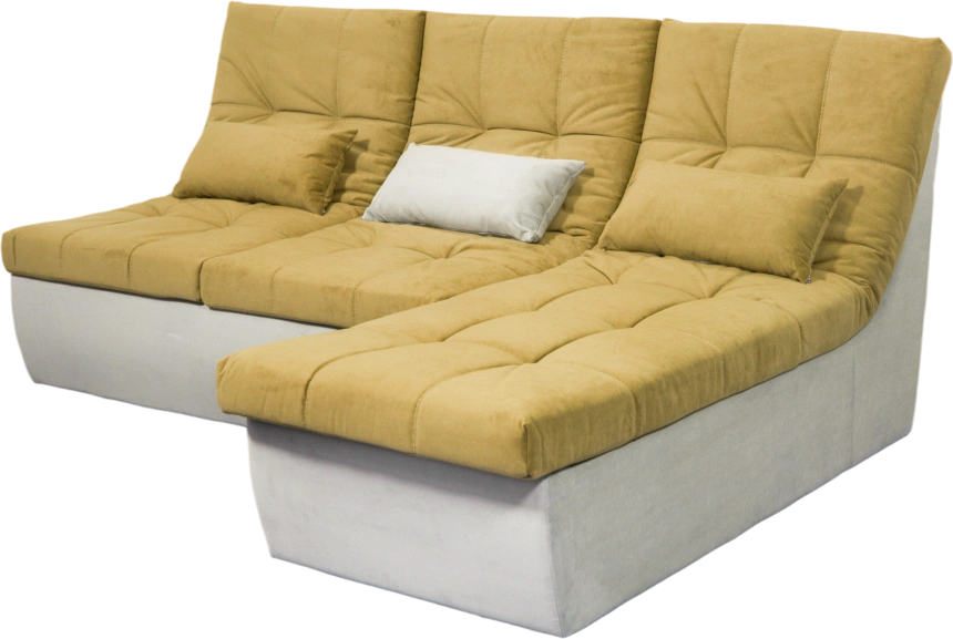 Диван прямой София 2, 228 на 170, ткань Севен 333 горчично-желтая, Севен 308