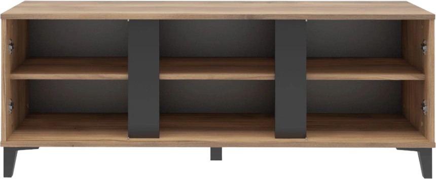 Тумба под ТВ Богемия, с полками, Дуб барокко / Зелёный