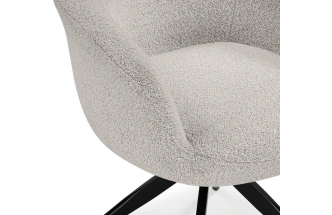 Стул Solomon 1, мягкий, поворотный, светло-бежевый / черный