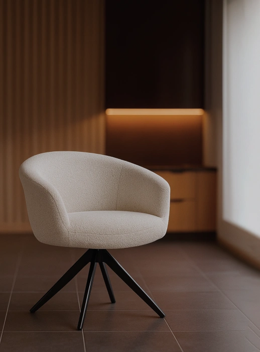 Стул Solomon 1, мягкий, поворотный, светло-бежевый / черный