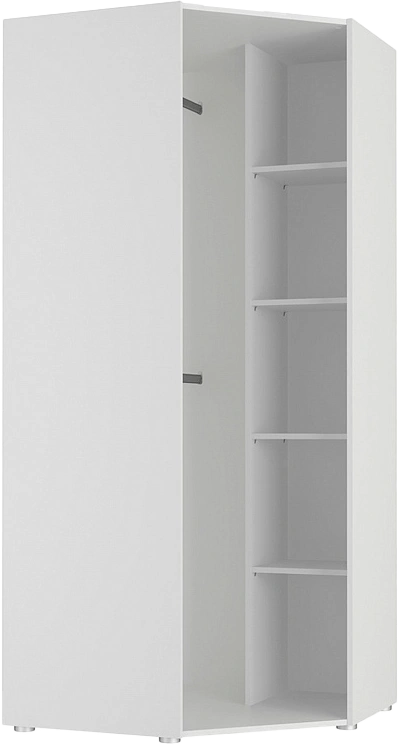 Шкаф угловой Модерн - Квадро, распашной для одежды, белый