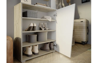 Модульная прихожая Одри, дуб крафт / белый