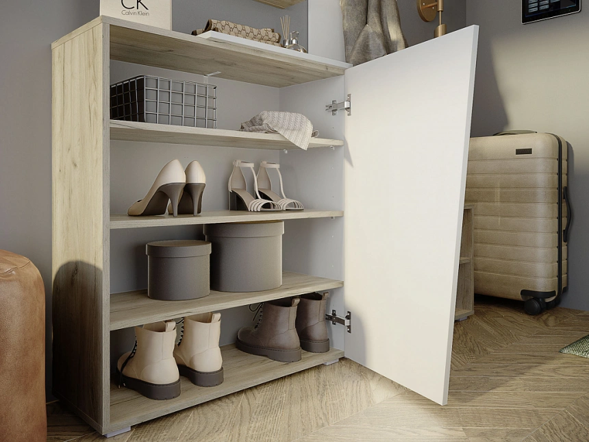 Модульная прихожая Одри, дуб крафт / белый