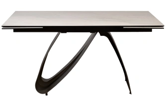 Обеденный раздвижной стол 169DT-92055, 160(240), керамика, бежевый мрамор / черный