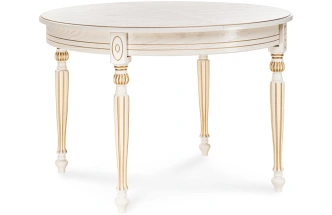 Кухонный раздвижной стол Брейзер, 110(140)х110х77, молочный / золото