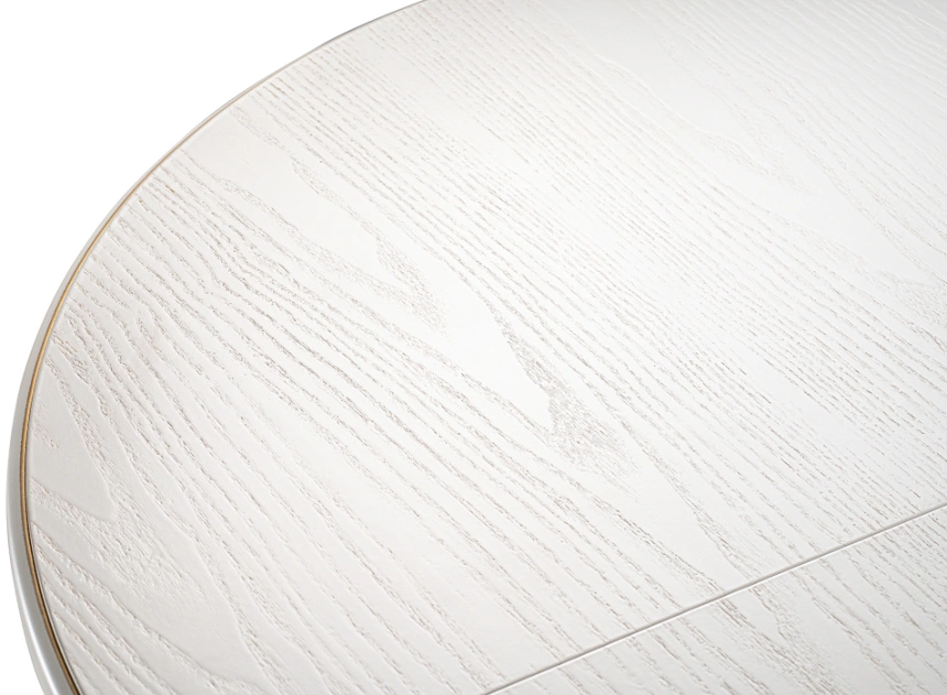 Кухонный раздвижной стол Брейзер, 110(140)х110х77, молочный / золото