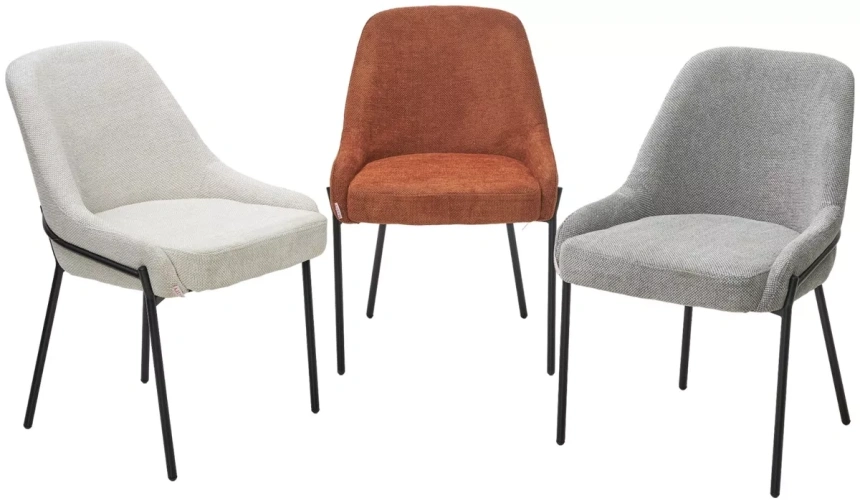 Стул Gavi, мягкий, Garna-001 коричневый, ткань, черный каркас