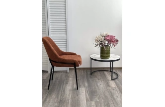 Стул Gavi, мягкий, Garna-001 коричневый, ткань, черный каркас