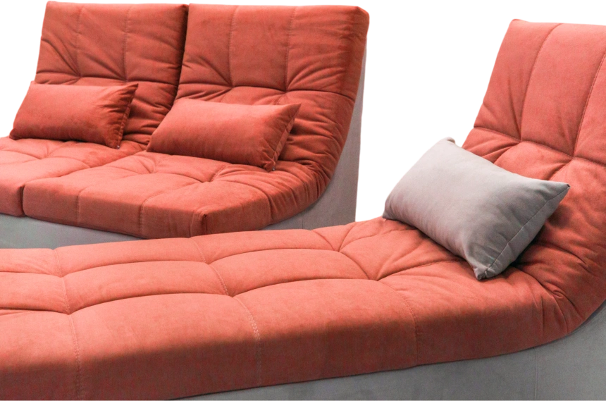 Диван прямой София 2, 228 на 170, ткань Catania flame, Catania cocoa