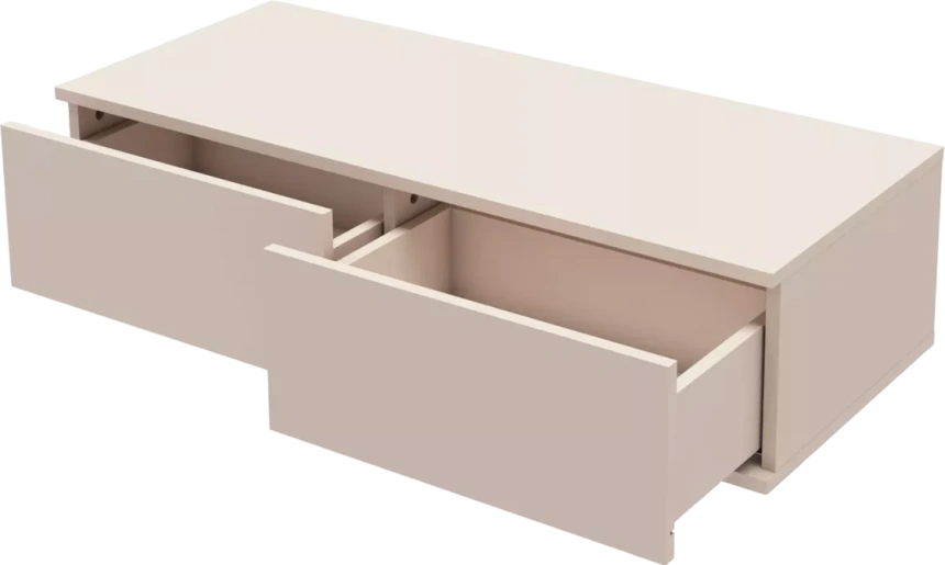 Тумба под ТВ Лаура, с двумя ящиками, 99x24x41, Кашемир серый