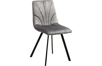Стул Arfa, мягкий, UF912-09B античный светло-серый, велюр без "пальчикового" эффекта, черный каркас