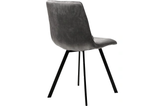 Стул Arfa, мягкий, UF912-09B античный светло-серый, велюр без "пальчикового" эффекта, черный каркас