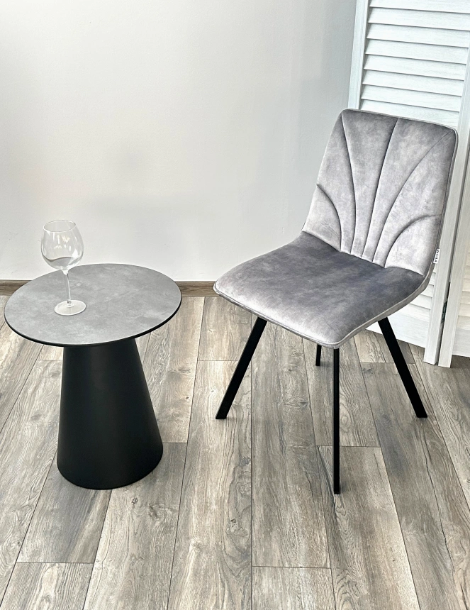 Стул Arfa, мягкий, UF912-09B античный светло-серый, велюр без 