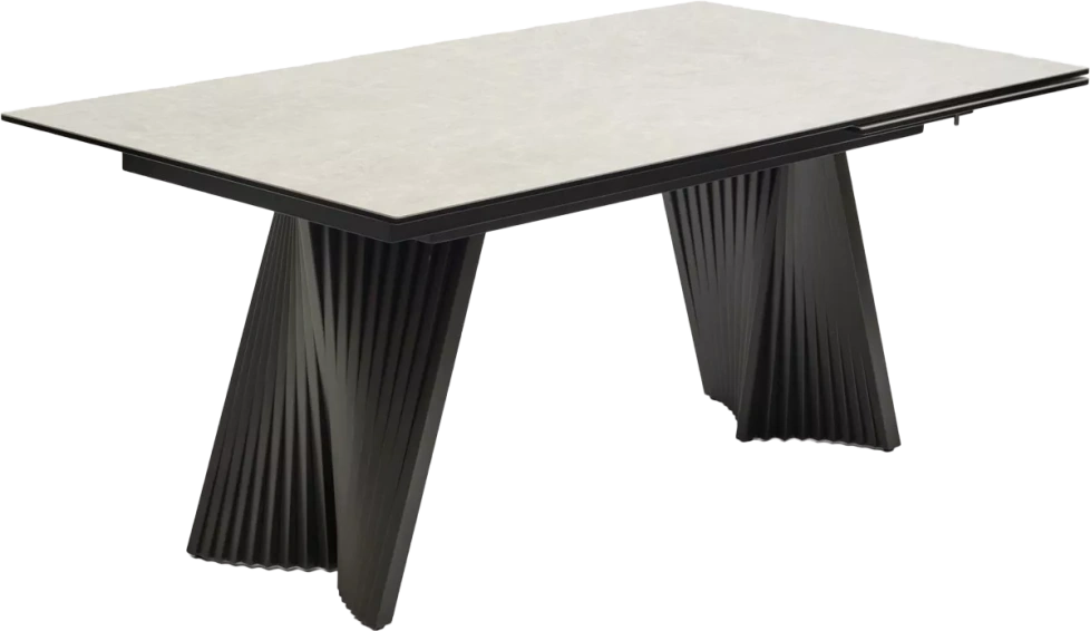Кухонный стол раздвижной Yoakim 180, TL-102 Бежевый мрамор, испанская керамика, Темно-серый каркас