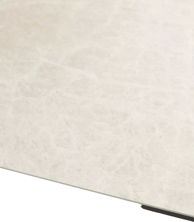 Кухонный стол раздвижной Yoakim 180, TL-102 Бежевый мрамор, испанская керамика, Темно-серый каркас