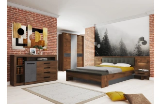 Кровать Глазго 160, двуспальная, металл бруклин / таксония