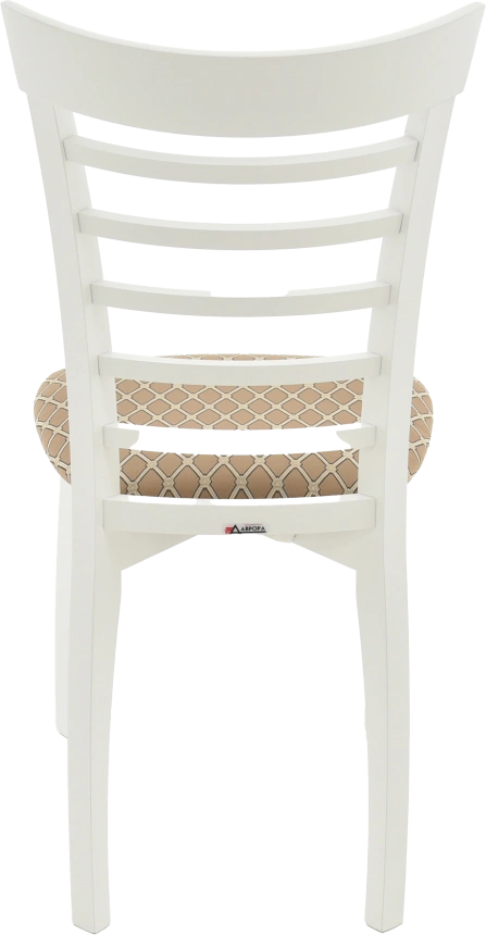 Стул Бурбон, деревянный с мягким сиденьем, призма 37-1 жаккард, каркас эмаль белая