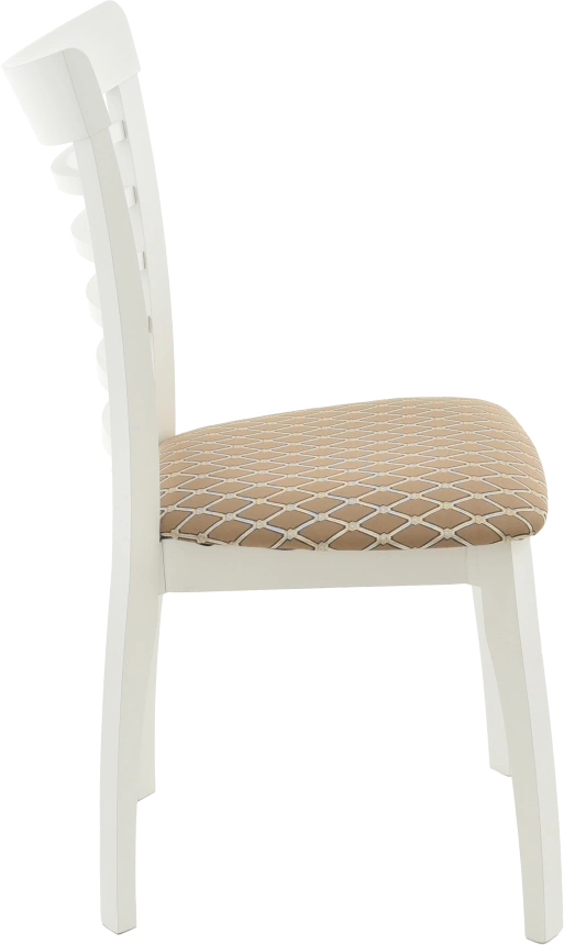 Стул Бурбон, деревянный с мягким сиденьем, призма 37-1 жаккард, каркас эмаль белая