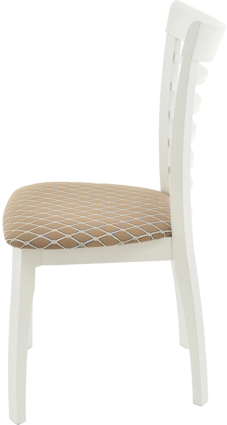 Стул Бурбон, деревянный с мягким сиденьем, призма 37-1 жаккард, каркас эмаль белая
