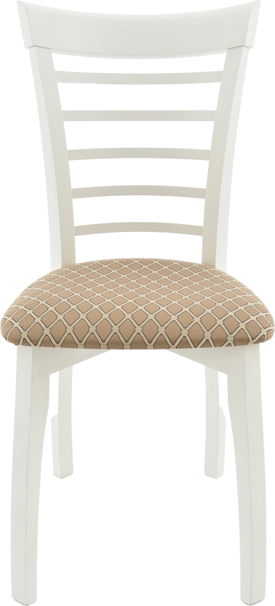 Стул Бурбон, деревянный с мягким сиденьем, призма 37-1 жаккард, каркас эмаль белая