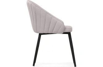 Стул Сутгайн, мягкий, светло-серый MR-28 / черный