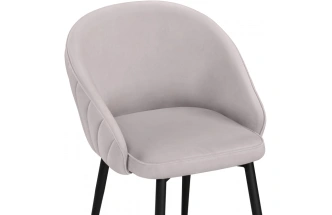 Стул Сутгайн, мягкий, светло-серый MR-28 / черный