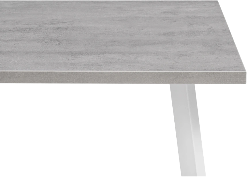 Кухонный стол Тринити Лофт, 120x80, ЛДСП, бетон, каркас белый матовый