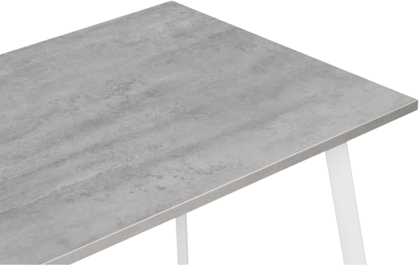 Кухонный стол Тринити Лофт, 120x80, ЛДСП, бетон, каркас белый матовый