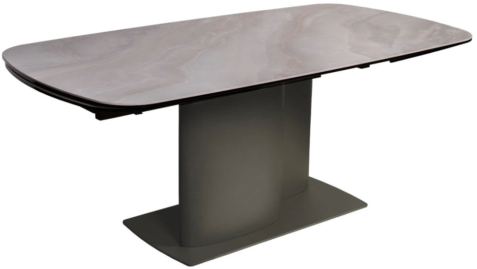 Обеденный раздвижной стол 169DT-92151, 190(290), керамика, бежевый мрамор / серый