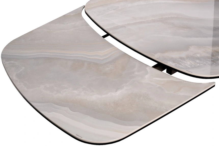 Обеденный раздвижной стол 169DT-92151, 190(290), керамика, бежевый мрамор / серый