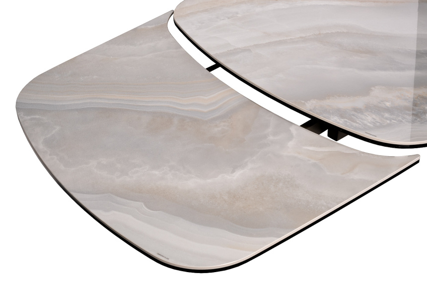 Обеденный раздвижной стол 169DT-92151, 190(290), керамика, бежевый мрамор / серый