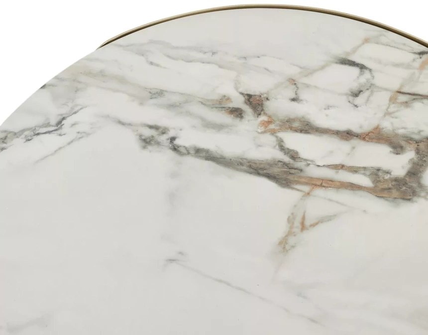 Журнальный стол Brant, KL-188, контрастный мрамор матовый, итальянская керамика, шампань