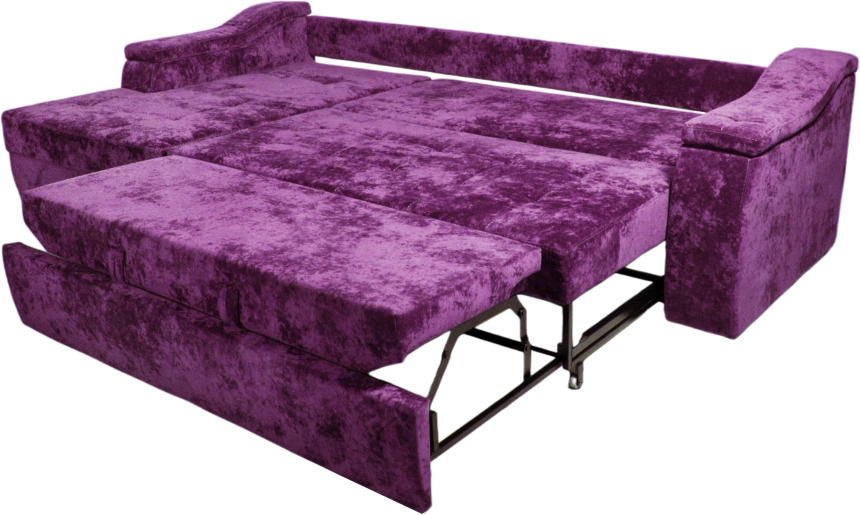 Диван угловой Бруно, ткань Plush purple velvet, нить белая, угол левый