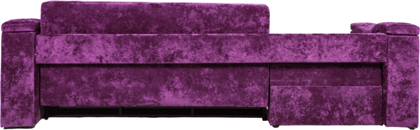 Диван угловой Бруно, ткань Plush purple velvet, нить белая, угол левый
