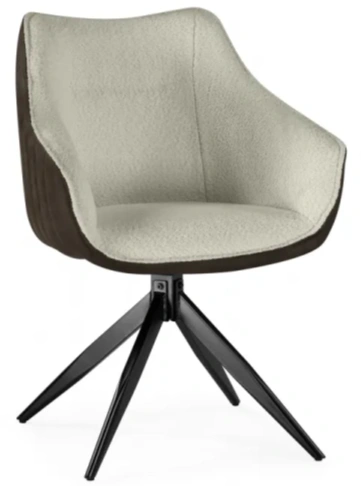 Стул Kansas, поворотный 360,  коричневый / кремовый / чёрный