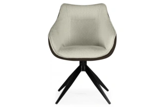 Стул Kansas, поворотный 360, коричневый / кремовый / чёрный