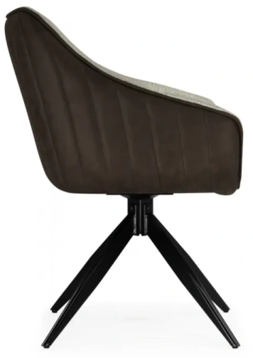 Стул Kansas, поворотный 360,  коричневый / кремовый / чёрный