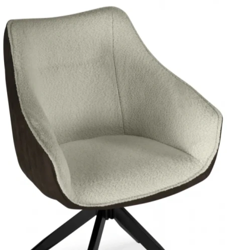 Стул Kansas, поворотный 360,  коричневый / кремовый / чёрный