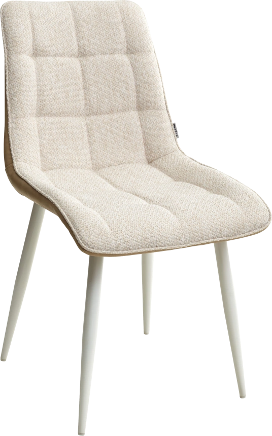 Стул Chic, мягкий, TRF-11 светло-бежевый, RU-16 бежевый винтаж, белый каркас