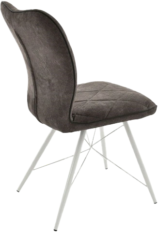 Стул Риоха, мягкий, милано 12, нитро блэк, велюр, каркас белый